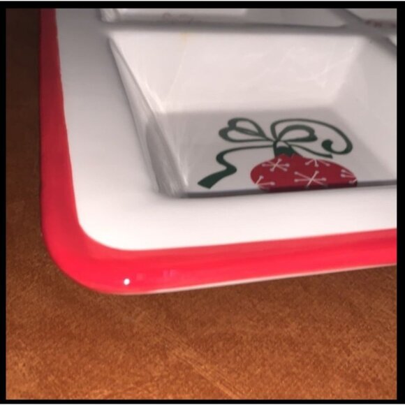Christmas Reindeer & Ornament Divided Serving Tray - Picture 2 of 7